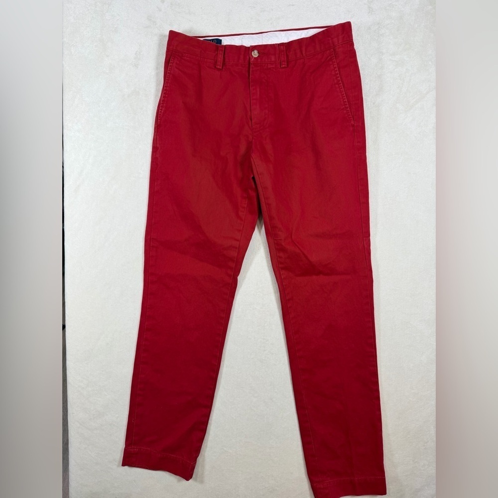 Polo Ralph Lauren 32W Slim Fit Classic Cotton Chinos Men's Red Pants